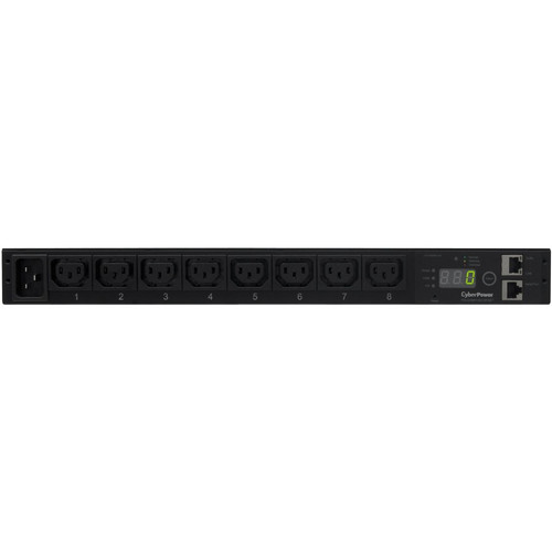 CyberPower Monitored PDU RM 1U PDU20MHVIEC8FNET 20A 8-Outlet - Monitored - 8 x IEC 60320 C13 - 230 V AC - Network (RJ-45) - 1U - Rack (Fleet Network)