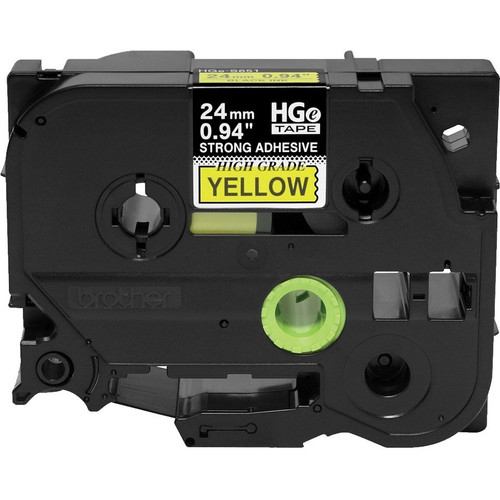 Brother HGES6515PK Black on Yellow Extra-Strength Adhesive Label Tape - x 15/16" (23.88 mm) Width - Thermal Transfer - Yellow - - - 5 (Fleet Network)