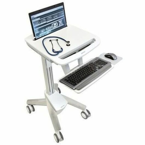 Ergotron StyleView EMR Laptop Cart SV40 - 816 kg Capacity - 4 Casters - Aluminum Plastic Zinc Plated Steel - 183 Width x 505 - SV40-6100-0