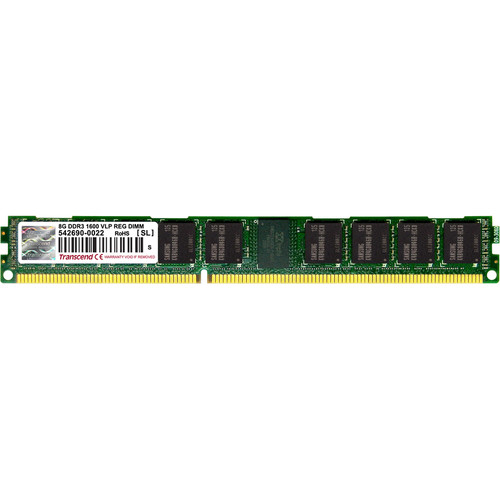 Transcend 8GB DDR3 Memory 240Pin Long-DIMM DDR3-1600 ECC Registered Memory - For Server - 8 GB - DDR3-1600/PC3-12800 DDR3 SDRAM - CL11 (Fleet Network)