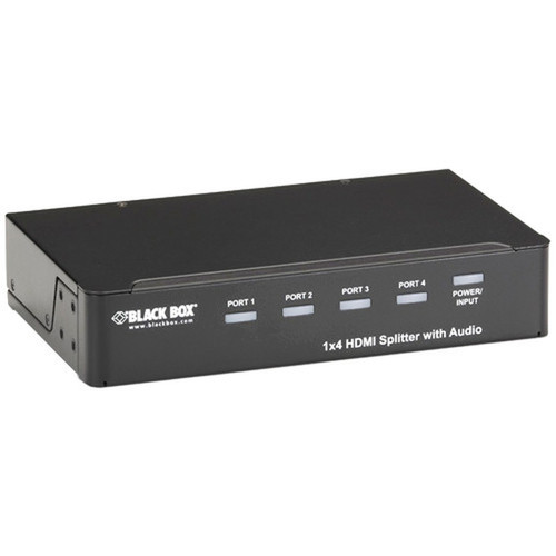 Black Box 1 x 4 HDMI Splitter with Audio - Audio Line In - Audio Line Out - HDMI In - HDMI Out AVSP-HDMI1X4