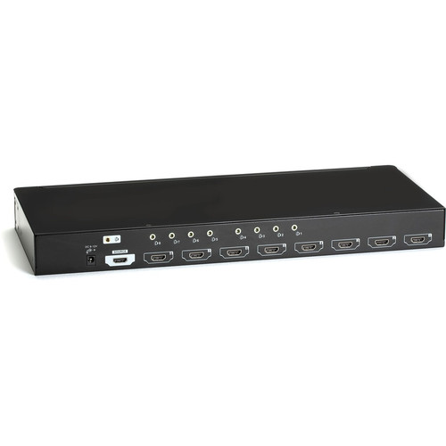 Black Box 1 x 8 HDMI Splitter with Audio - Audio Line In - Audio Line Out - 1 x HDMI In - 8 x HDMI Out (Fleet Network)