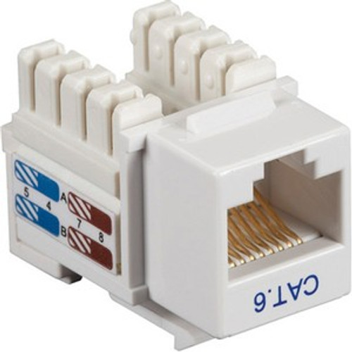 Black Box CAT6 Value Line Keystone Jack, White, 5-Pack - 5 Pack - 1 x RJ-45 Female - White (Fleet Network)