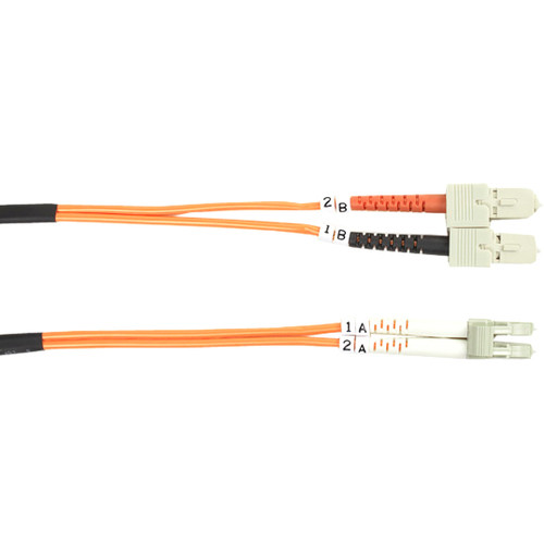 Black Box 62.5-Micron Multimode Value Line Patch Cable, SC-LC, 1-m (3.2-ft.) - 3.3 ft Fiber Optic Network Cable for Network Device - 2 (Fleet Network)