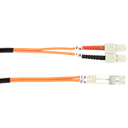 Black Box 62.5-Micron Multimode Value Line Patch Cable, SC-LC, 3-m (9.8-ft.) - 9.8 ft Fiber Optic Network Cable for Network Device - 2 (Fleet Network)