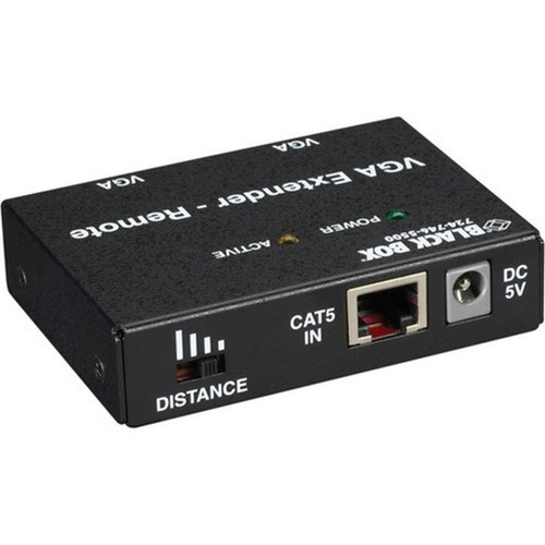 Black Box VGA Receiver 2-Port - 2 Output Device - 500 ft 152400 mm Range - 1 x Network RJ-45 - 2 x VGA Out - XGA - 1024 x 768 - - AC555A-REM-R2