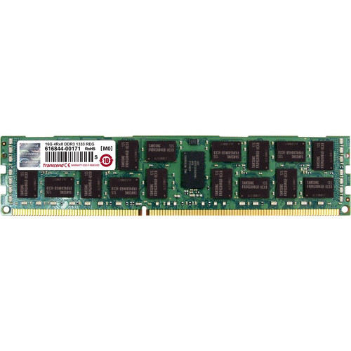 Transcend 16GB DDR3 SDRAM Memory Module - 16 GB (1 x 16 GB) - DDR3 SDRAM - 1333 MHz DDR3-1333/PC3-10600 - 1.50 V - ECC - Registered - (Fleet Network)