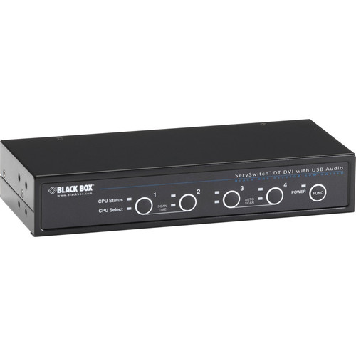 Black Box ServSwitch DT DVI with Bidirectional Audio, 4-Port - 4 Computer(s) - 1 Local User(s) - 1920 x 1200 - 8 x USB - 5 x DVI - (Fleet Network)