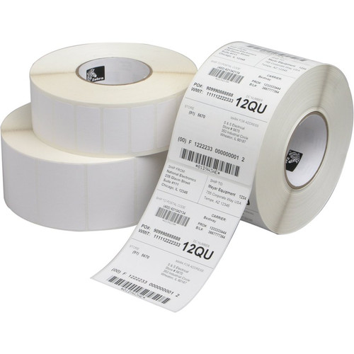 Zebra Z-Perform 2000T with Rubber Adhesive - Permanent Adhesive - 4" Width x 6" Length - 3" Core - Thermal Transfer - White - Paper - (Fleet Network)