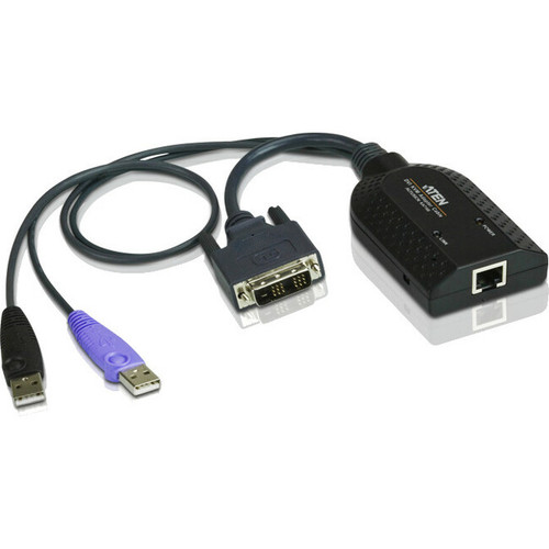 ATEN DVI USB Virtual Media KVM Adapter Cable with Smart Card Reader (CPU Module) - 3.6" DVI/RJ-45/USB KVM Cable for KVM Switch, Card - (Fleet Network)