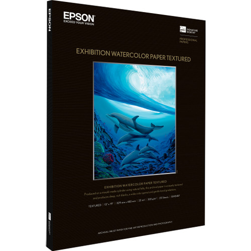 Epson Exhibition Fine Art Paper - 100 Opacity - Super B - 13 x 19 - 310 gm178 Grammage - Watercolor Textured - 25 Sheet S045487