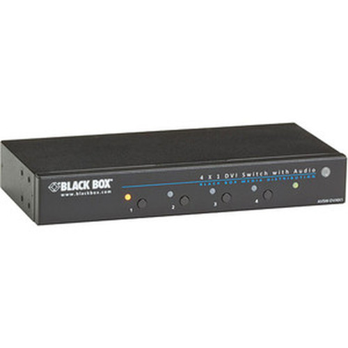 Black Box 4 x 1 DVI Switch with Audio - 1920 x 1200 - WUXGA - 4 x 11 x DVI Out AVSW-DVI4X1