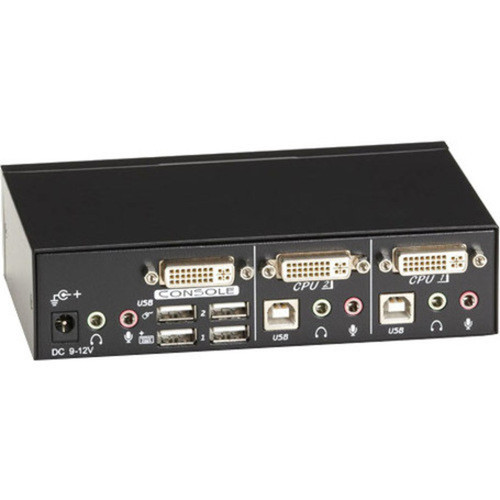Black Box ServSwitch DT DVI 2-Port with Emulated USB KeyboardMouse - 2 Computers - 1 Local Users - 1920 x 1200 - 6 x USB - 3 x - KV9612A