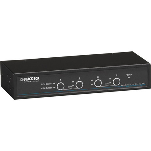 Black Box ServSwitch DT KVM Switch DisplayPort with USB and Audio 4-Port - 4 Computers - 1 Local Users - 2560 x 1600 - 8 x USB - KV9704A