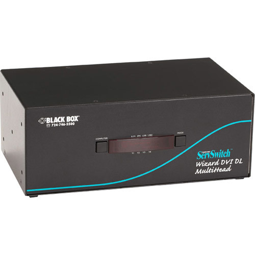Black Box ServSwitch Wizard Dual-Link DVI Quad-Head with USB True Emulation - 4 Computer(s) - 1 Local User(s) - 2560 x 1600 - 8 x USB (Fleet Network)