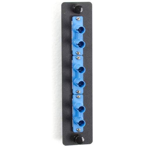 Black Box Standard Adapter Panel, Ceramic Sleeves, (3) Duplex ST Pairs, Blue - 3 Port(s) - 3 x Duplex - Blue (Fleet Network)