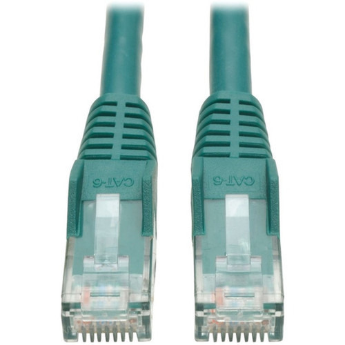Tripp Lite 2-ft Cat6 Gigabit Snagless Molded Patch Cable RJ45 MM - Green - 2 ft Category 6 Network Cable for Network Device - 1 x N201-002-GN