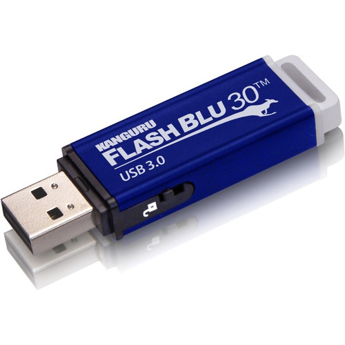 Kanguru FlashBlu30&trade; USB3.0 Flash Drive with Physical Write Protect Switch, 32G - 32 GB - USB 3.0 - 145 MB/s Read Speed - 45 MB/s (ALK-FB30-32G)