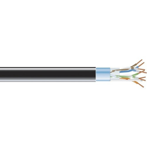 Black Box Cat.5e STP Network Cable - Category 5e for Network Device - 1000 ft - Bare Wire - Bare Wire - Shielding - Black (Fleet Network)