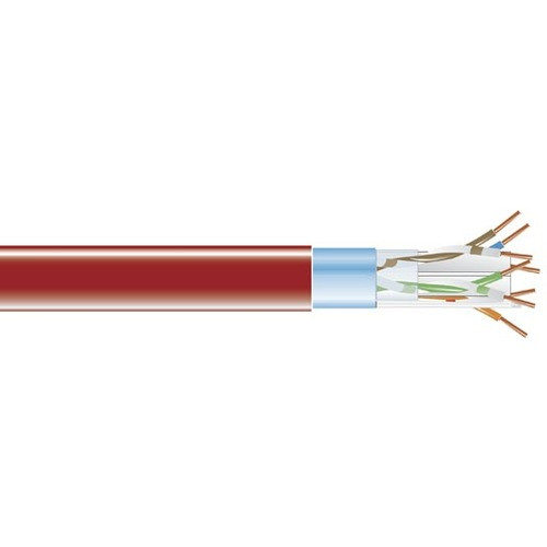 Black Box CAT6 400-MHz Shielded Solid Bulk Cable (F/UTP), PVC, 1000-ft. (304.8-m), Red - 1000 ft Category 6 Network Cable for Network (Fleet Network)