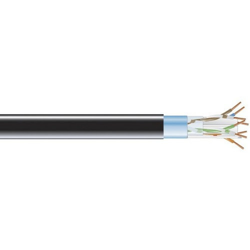 Black Box Cat6 STP Network Cable - 1000 ft Category 6 Network Cable for Network Device - Bare Wire - Bare Wire - Shielding - Black EVNSL0618A-1000
