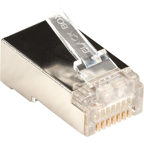 Black Box CAT5e Shielded Modular Plug - 10-Pack - 10 Pack - 1 x RJ-45 Male - Black - TAA Compliant (Fleet Network)