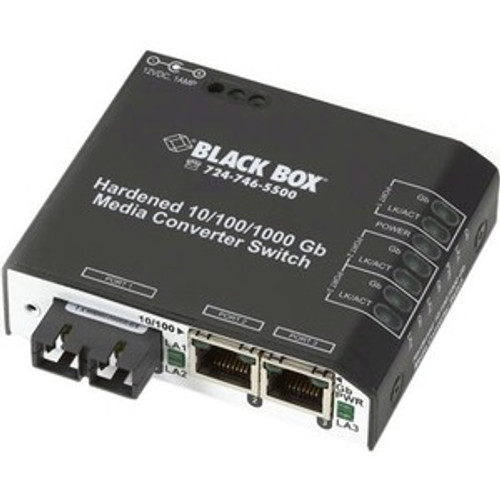 Black Box LBH2001A-H-SC Transceiver/Media Converter - 2 x Network (RJ-45) - 1 x SC Ports - DuplexSC Port - Multi-mode - Gigabit - - (Fleet Network)