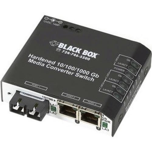 Black Box LBH2001A-H-SC TransceiverMedia Converter - 2 x Network RJ-45 - 1 x SC Ports - DuplexSC Port - Multi-mode - Gigabit - - LBH2001A-H-SC