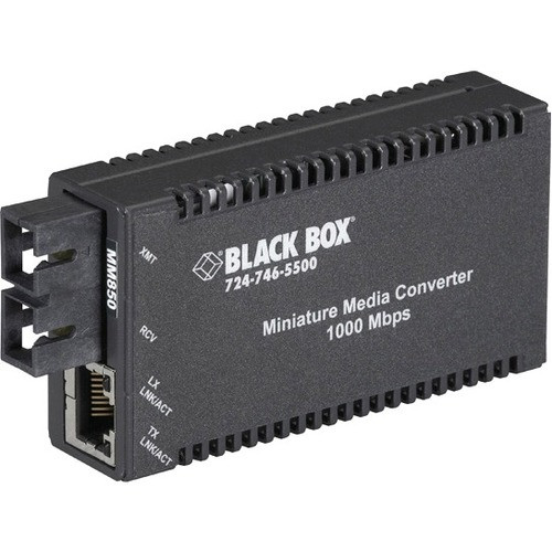 Black Box MultiPower LGC010A-R2 Transceiver/Media Converter - 1 x Network (RJ-45) - 1 x SC Ports - 10/100/1000Base-T, 1000Base-SX - - (Fleet Network)