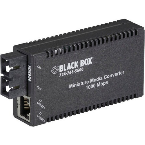 Black Box MultiPower LGC010A-R2 TransceiverMedia Converter - 1 x Network RJ-45 - 1 x SC Ports - 101001000Base-T 1000Base-SX - - LGC010A-R2