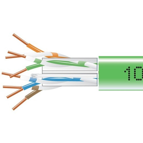 Black Box GigaTrue Cat.6 Network Cable - 1000 ft Category 6 Network Cable for Network Device - Bare Wire - Bare Wire - Green (Fleet Network)