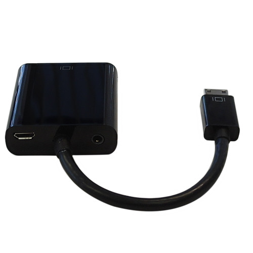 6 inch Mini-HDMI Male to VGA Female + 3.5mm Female Adapter - Black - Digital Camera/Camcorder to VGA Display (FN-AD-HDMIC-VGA)