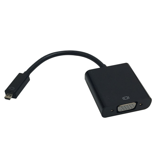 6 inch Micro-HDMI Male to VGA Female + 3.5mm Female Adapter - Black - Smartphone/Tablet to VGA Display (FN-AD-HDMID-VGA)