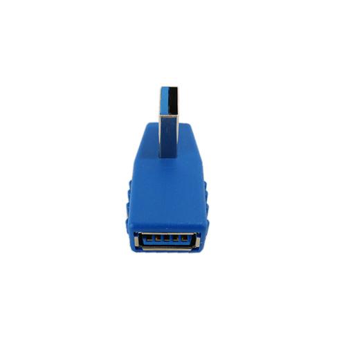 USB 3.0 Left Angle A Male to A Female Adapter - Blue (FN-AD-USB-24)