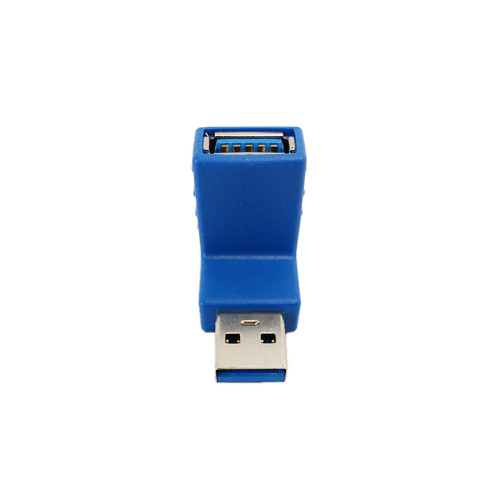 USB 3.0 A Male to A Female 90 degree Adapter - Blue (FN-AD-USB-25)