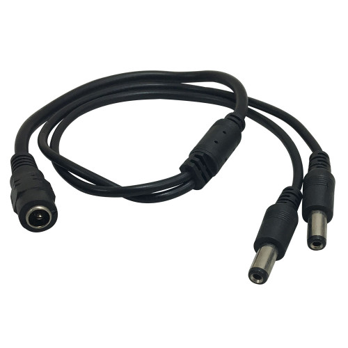 DC Power Splitter Cable 1 x 2.1mm Female to 2 x 2.1mm Male (18 inch, 22/24AWG) (FN-CN-DCF-2M)