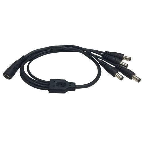 DC Power Splitter Cable 1 x 2.1mm Female to 4 x 2.1mm Male (18 inch, 22/24AWG) (FN-CN-DCF-4M)