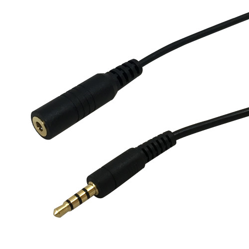 2ft 3.5mm 4C male to female 28AWG FT4  - Black (FN-AUD-265-02)