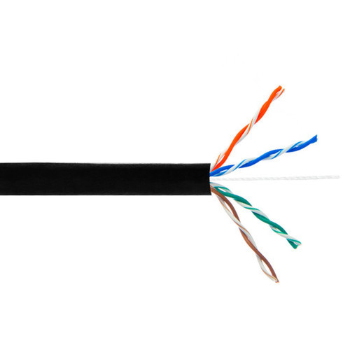 1000ft 4 Pair Cat5e 350MHz UTP Solid UV  Direct Burial Bulk Cable - Black FN-BK-C5ESL-4DB
