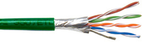 1000ft 4 Pair Cat6 550MHz Solid Shielded STP FT4CMR Bulk Cable - Green FN-BK-C6SL-4GNS