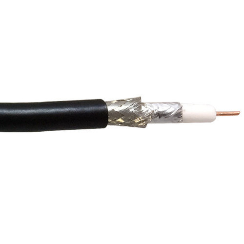 1000ft RG6 18AWG BC Bulk Cable HD-SDI 95 Braid  Foil  Black FN-BK-CXRG6-SDI