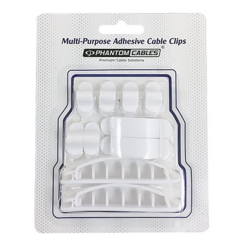 Cable Clips Multi-Pack - Adhesive - White 10 Pack FN-CC-AD10P-WH