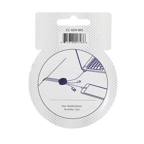 Cable Clips for Four Wires - Adhesive - White 1 Pack FN-CC-AD4-WH