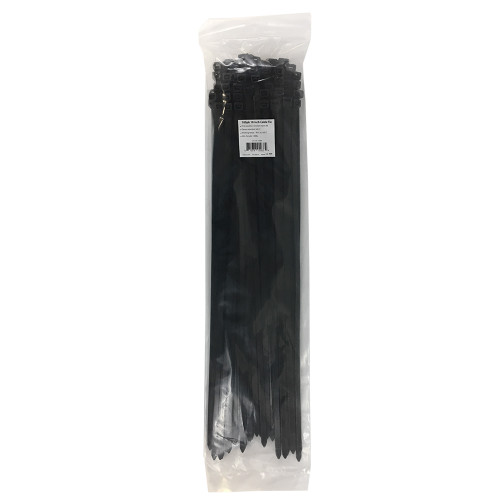 100pk 18 Inch Cable Tie (120lb) - UV & Weather Resistant Nylon 66 - Black (FN-CT-318-100BK)