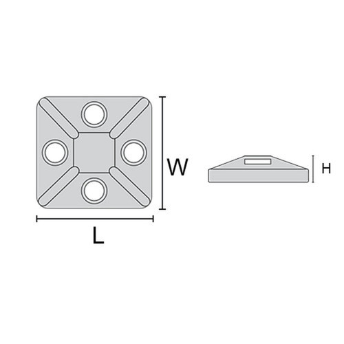 Adhesive cable tie mount 15x 15 - Natural - Pack of 100 FN-CT-M150-CL