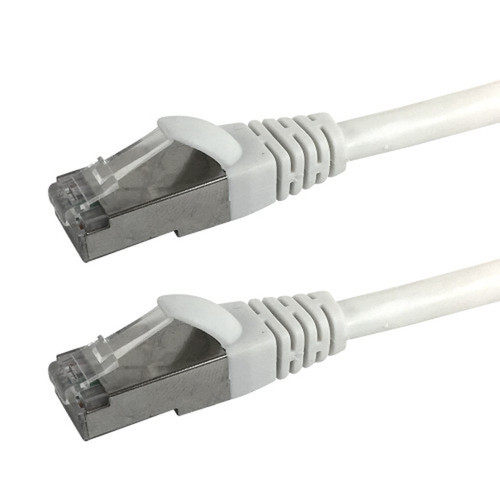 50ft RJ45 Cat5e Stranded Shielded 26AWG Molded Patch Cable CMR - White FN-CAT5ESM-50WH