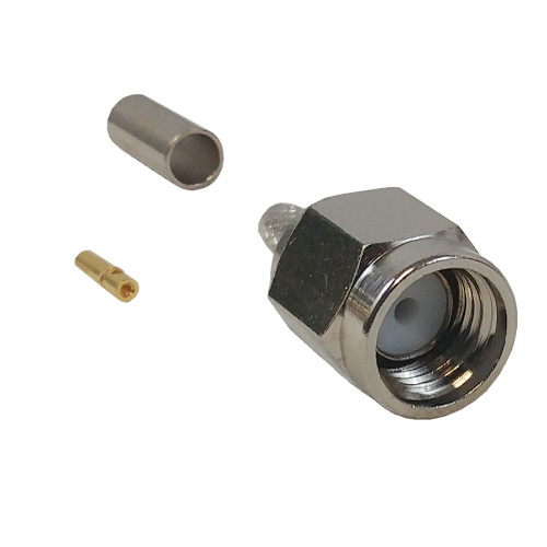 SMA Reverse Polarity Male Crimp Connector for RG174 (LMR-100) 50 Ohm (FN-CN-12-100)