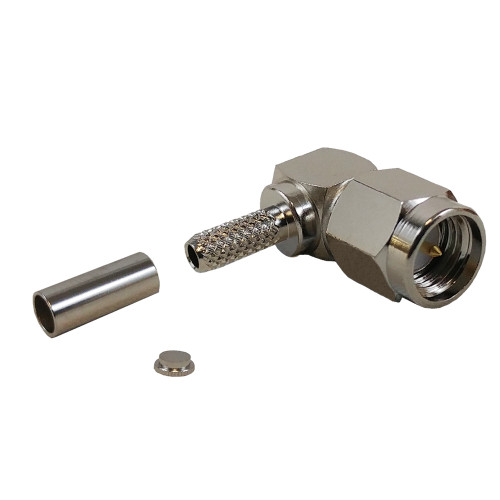 SMA Right Angle Male Crimp Connector for RG174 (LMR-100) (FN-CN-14-100)