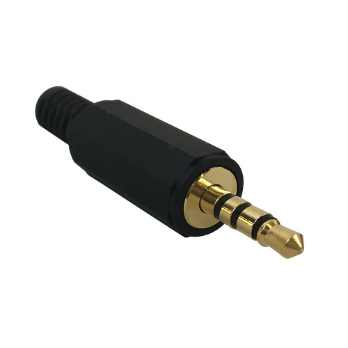 3.5mm 4C Male Solder Connector - Black (FN-CN-S3.5M4-6.0BK)