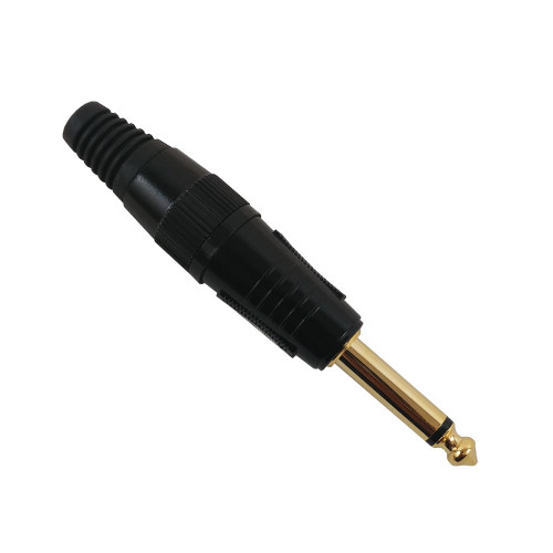 TS (1/4 inch) Mono Male Solder Connector - Black (FN-CN-STSM-BK)